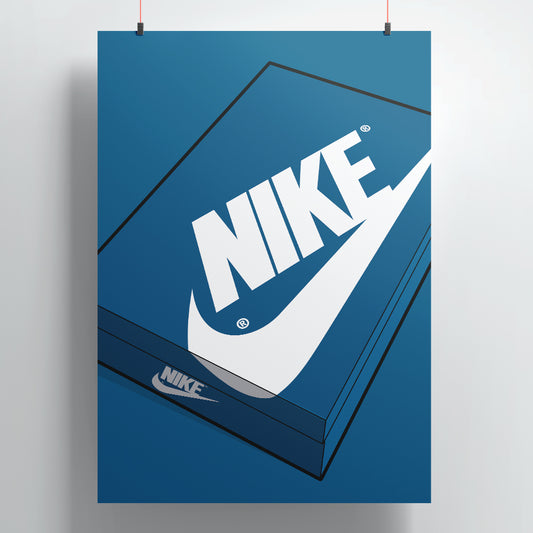 Blue/White Nike Sneaker Box Poster