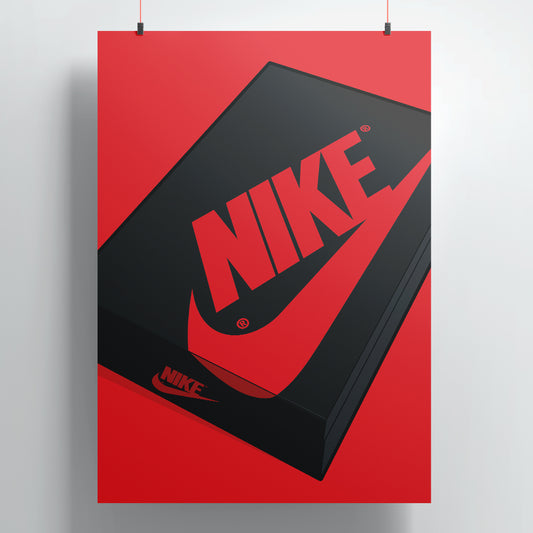Black/Red Nike Sneaker Box Poster