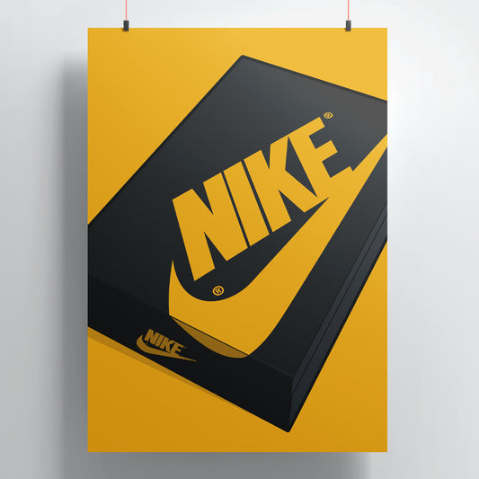 Black/Yellow Nike Sneaker Box Poster
